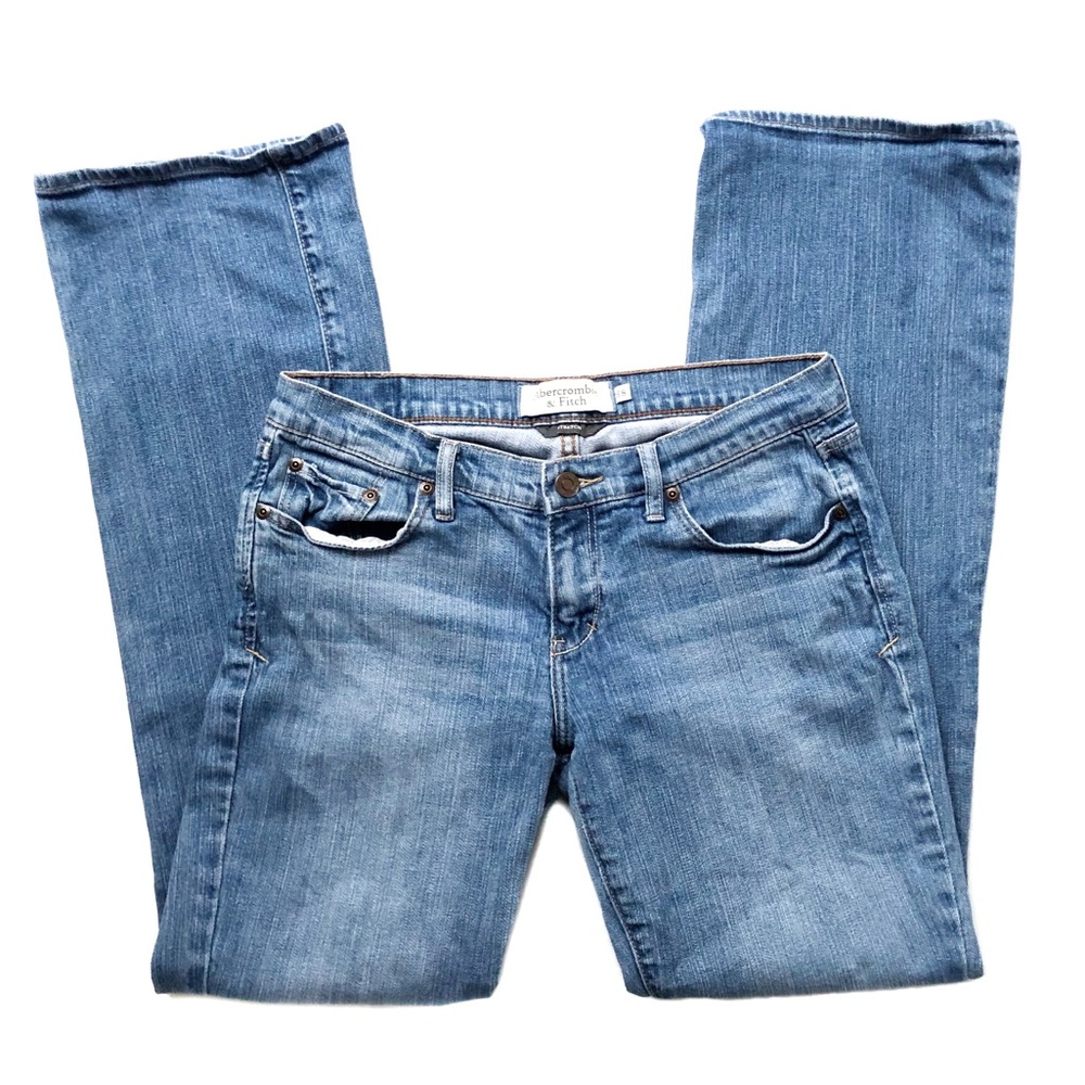 Abercrombie & Fitch Emma Stretch Faded Whiskered Jeans Casual Denim Pants EUC 6S